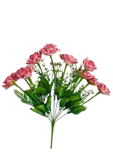 Artificial 10 Roses flower bunches 16 inch long flower bunches for tob
