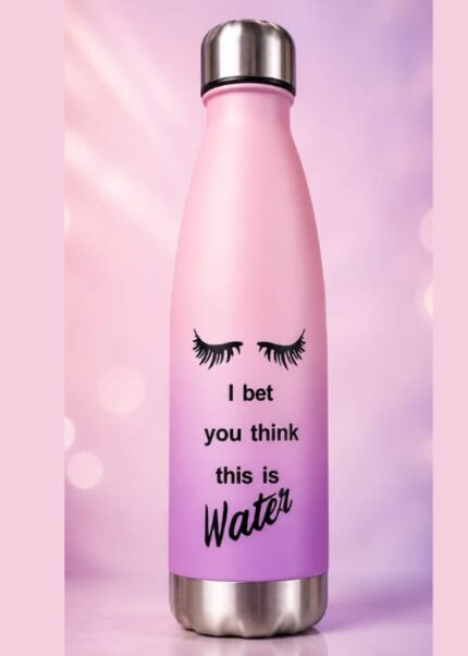"Colorful Gradient Water Bottle with Positive Message for a Great Day"