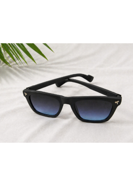 Modern Rectangular Sunglasses (Black & Blue)